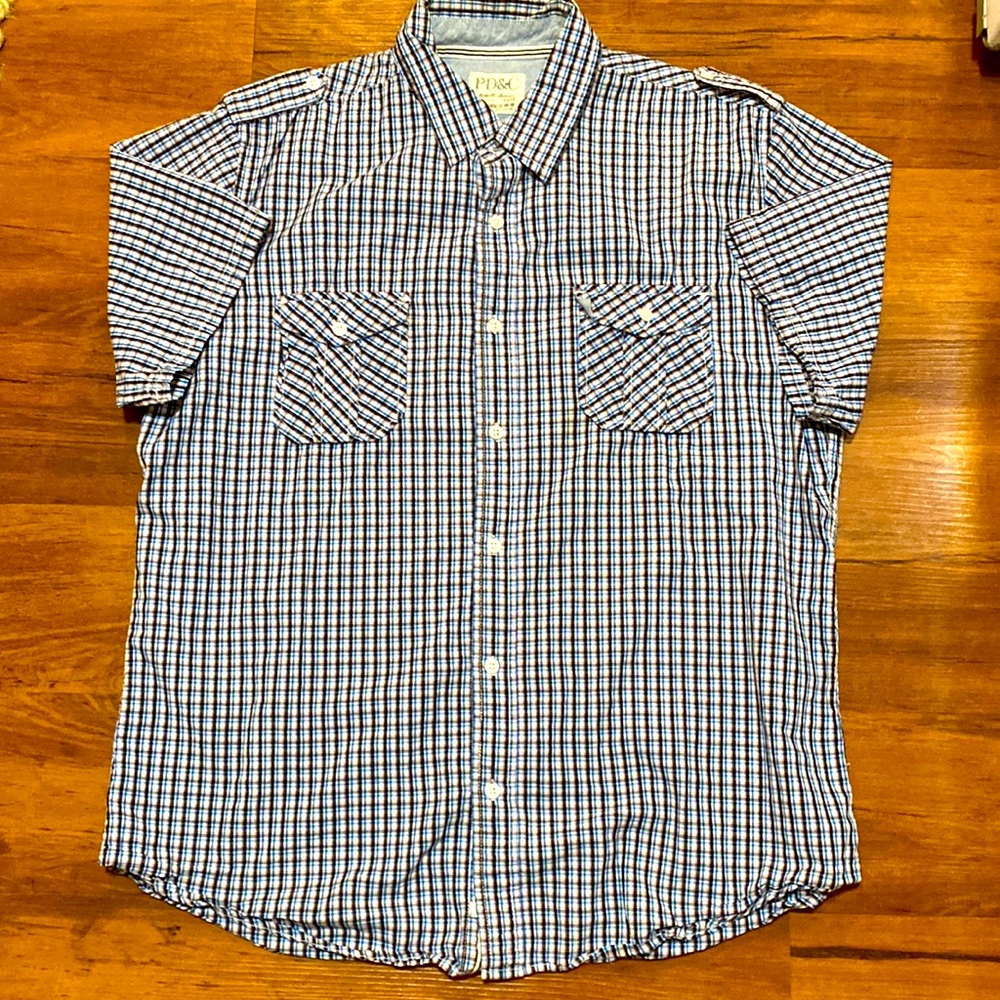 Plaid shirt sleeve mens casual button down shirt
